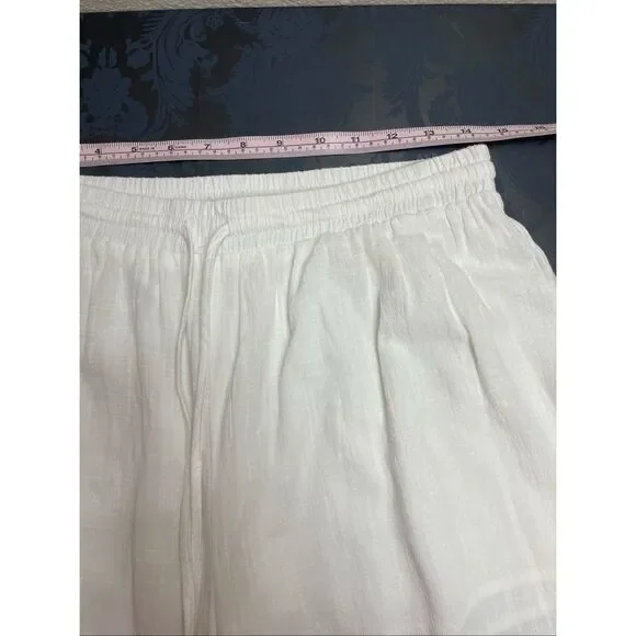 Mahina Lace Inlet Wide Leg Ruffle Trim Beach Lounge Pants White Size Large - Picture 5 of 11